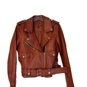 Blank NYC Women's Leather Jacket - Rust